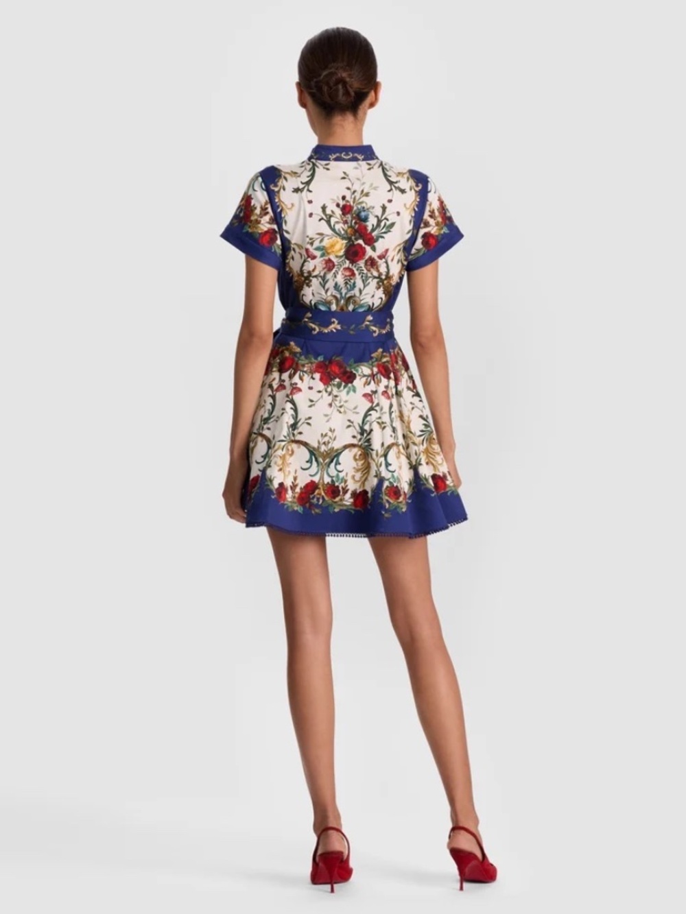 Alice + Olivia Lucy Mini Shirt Dress Gilded Rose size 6 - Picture 4 of 15